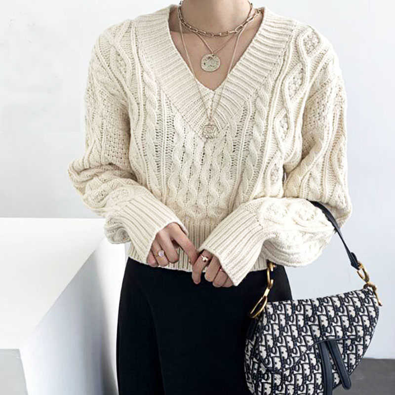 Yedinas Autumn Winter Sweater Women Sweaters And Pullovers Pull Femme Long Sleeve Lace Up Black Jumper Female Knitted Tops 210527