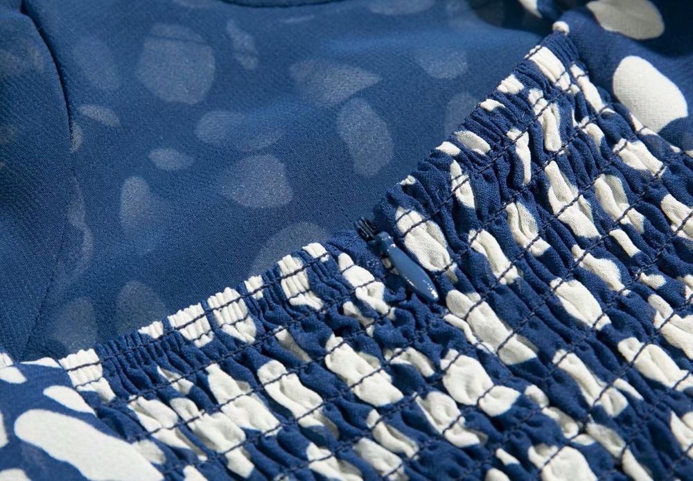 French Style Blue White Dot Print Adjust Spaghetti Strap Dress Retro Sexy Women Sling Slit Dresses Vestido 210429