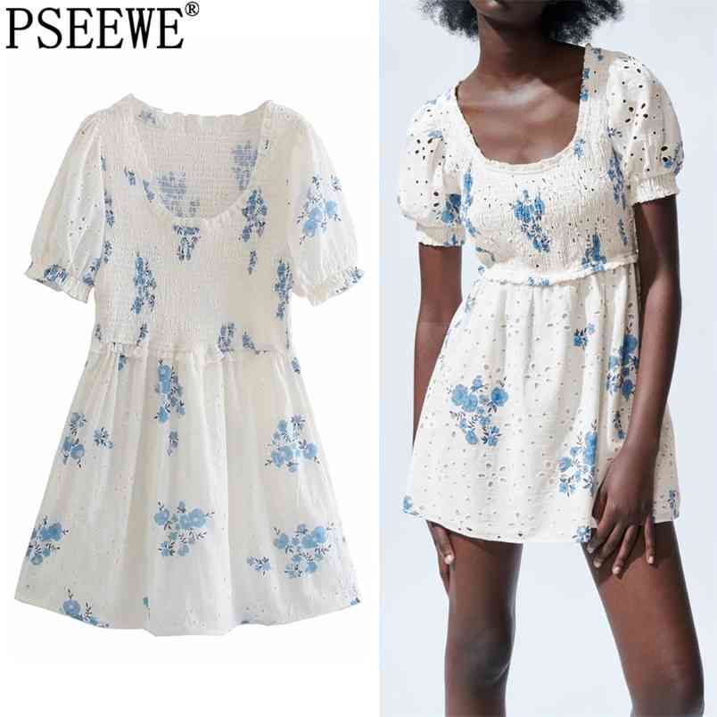 White Floral Dress Woman Embroidery Cut Out Short Women Ruffle Puff Sleeve Mini Summer es 210519
White Floral Dress Woman Embroidery Cut Out Short Women Ruffle Puff Sleeve Mini Summer es 210519