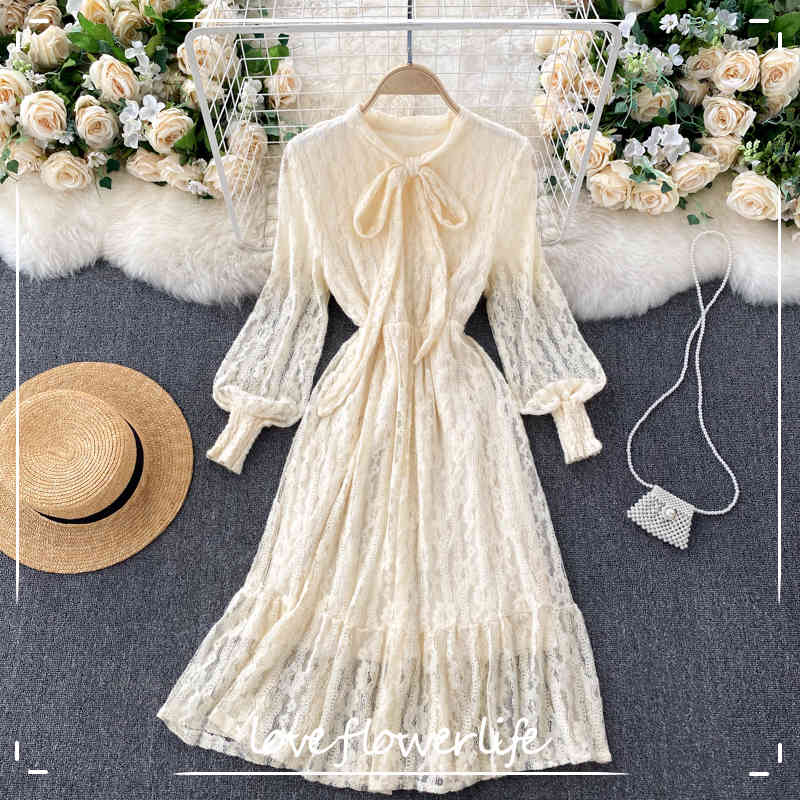 LoveFlowerLife Autumn Winter Bow Tie Long Sleeve Elegant Clothes Vestido Lady Fashion Lace Dress Women 210521, Apricot
LoveFlowerLife Autumn Winter Bow Tie Long Sleeve Elegant Clothes Vestido Lady Fashion Lace Dress Women 210521, Apricot