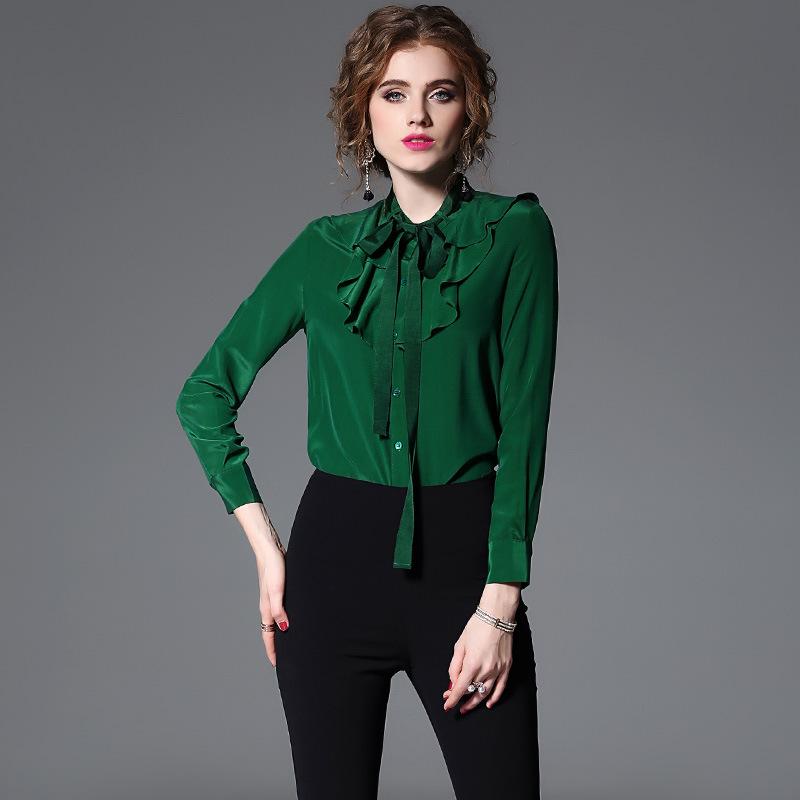 Women's Blouses & Shirts High End OL Shirt 2021 Spring Women 100% Satin Silk Blouse Bow Ruffles Long Sleeve Real, Orange color
Women's Blouses & Shirts High End OL Shirt 2021 Spring Women 100% Satin Silk Blouse Bow Ruffles Long Sleeve Real, Orange color