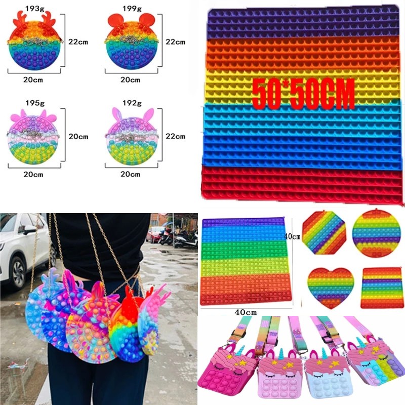 2021 New 50/40/30cm Super Big Size Push Bubble Toys Autism Needs Squishy Stress Reliever Toys Adult Kid Unicorn Simple Dimple Poped Coin Purse
2021 New 50/40/30cm Super Big Size Push Bubble Toys Autism Needs Squishy Stress Reliever Toys Adult Kid Unicorn Simple Dimple Poped Coin Purse
