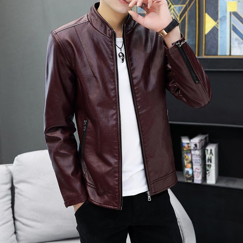 Men's Fur & Faux 2021 PU Leather Clothing With Stand Collar Youth Slim Trendy Handsome Motorcycle Coat, Black
Men's Fur & Faux 2021 PU Leather Clothing With Stand Collar Youth Slim Trendy Handsome Motorcycle Coat, Black