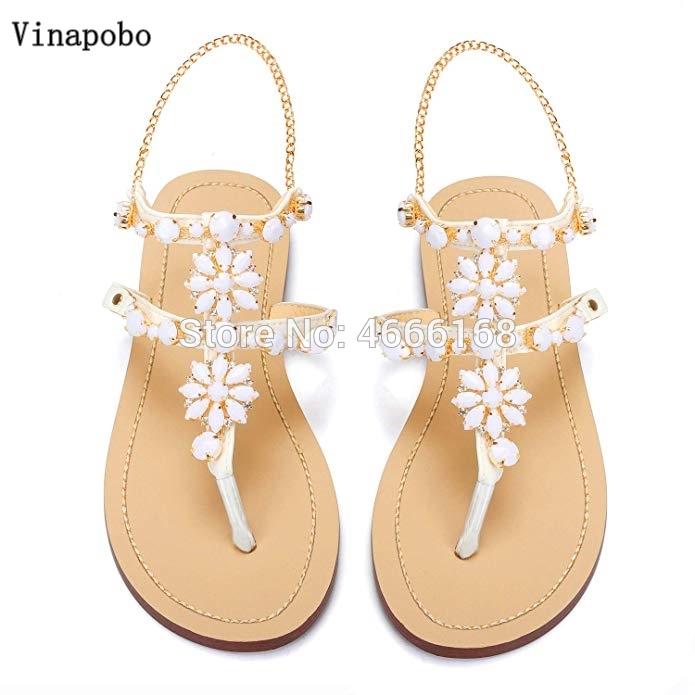Bohemian Women Gladiator Sandals White Crystal Flat Heel Sandalias Rhinestone Chain Shoes Thong Flip Flops Plus Size 35~43, Black
Bohemian Women Gladiator Sandals White Crystal Flat Heel Sandalias Rhinestone Chain Shoes Thong Flip Flops Plus Size 35~43, Black