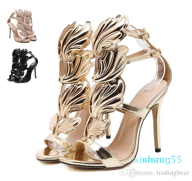 Flame metal leaf Wing High Heel Sandals Gold Nude Black Party Events Shoes Size 35 to 40, Gold come with box
Flame metal leaf Wing High Heel Sandals Gold Nude Black Party Events Shoes Size 35 to 40, Gold come with box
