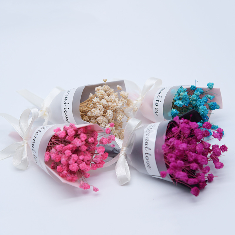 Dry Floral Arrangement with Crystal Grass - Perfect 12cm Mini Bouquet for Event Decorations