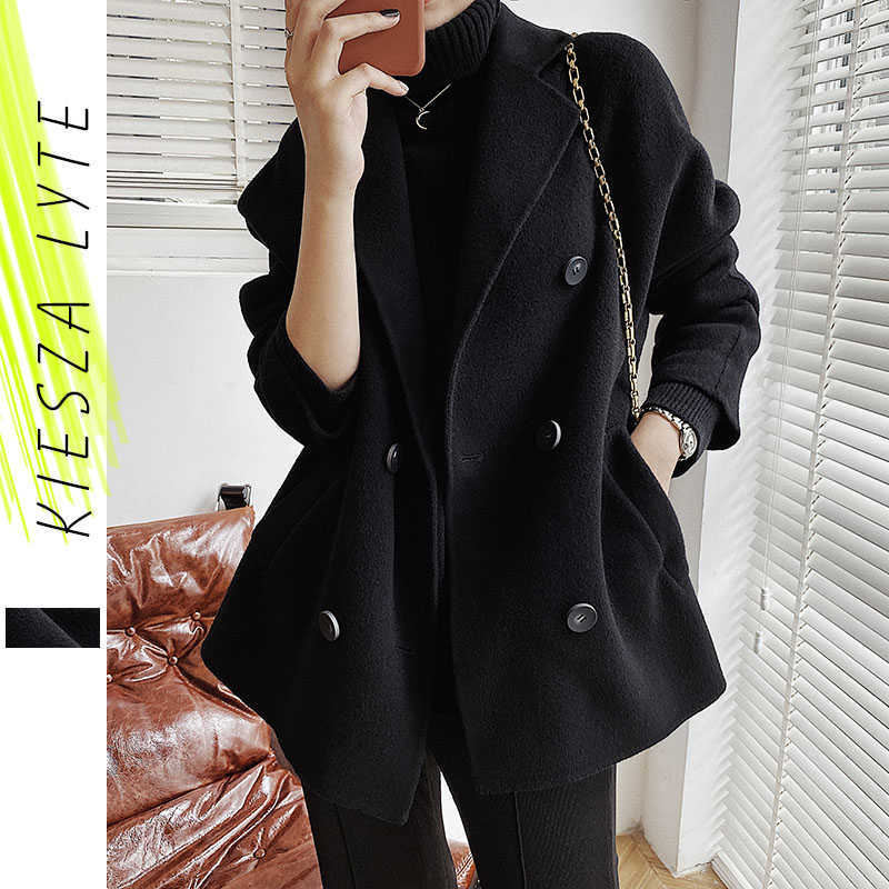 Vintage Wool Coats Women Suit Jacket Autumn Winter Black Thick Pocket Blazer Korean Style WarmWoollen Outerwear 210608
Vintage Wool Coats Women Suit Jacket Autumn Winter Black Thick Pocket Blazer Korean Style WarmWoollen Outerwear 210608