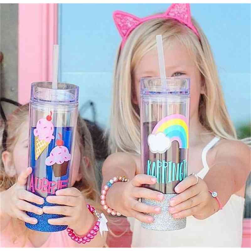 16oz tumbler straight cup 480ml double layer ABS plastic, White