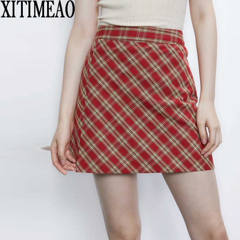 ZA Fashion Women Skirt Preppy Style Plaid s High Waist Chic Student Girls Dance s Side Split Mini 210604, Red
ZA Fashion Women Skirt Preppy Style Plaid s High Waist Chic Student Girls Dance s Side Split Mini 210604, Red