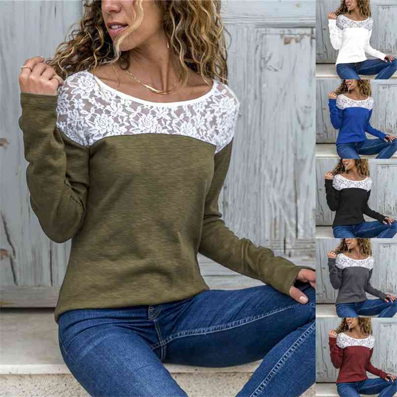 Spring Women Casual Hoodies Sweatshirts Fashion Lace Patchwork Long Sleeve Sweatshirt O Neck Pullover Tops Sudaderas Mujer 210607, Blue
Spring Women Casual Hoodies Sweatshirts Fashion Lace Patchwork Long Sleeve Sweatshirt O Neck Pullover Tops Sudaderas Mujer 210607, Blue