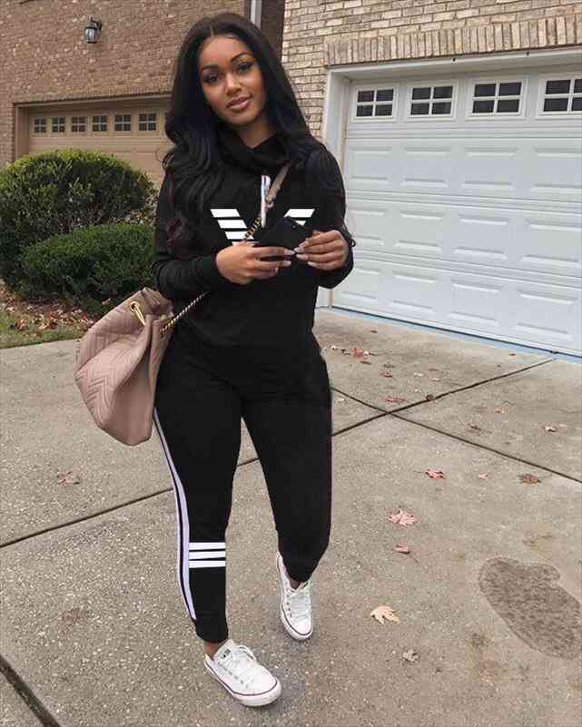 2pcs Women Cotton Tracksuit Long Sleeve Turtleneck Drawstring Sweatshirt And Fitness Pencil Pants Casual Striped Suit, White
2pcs Women Cotton Tracksuit Long Sleeve Turtleneck Drawstring Sweatshirt And Fitness Pencil Pants Casual Striped Suit, White