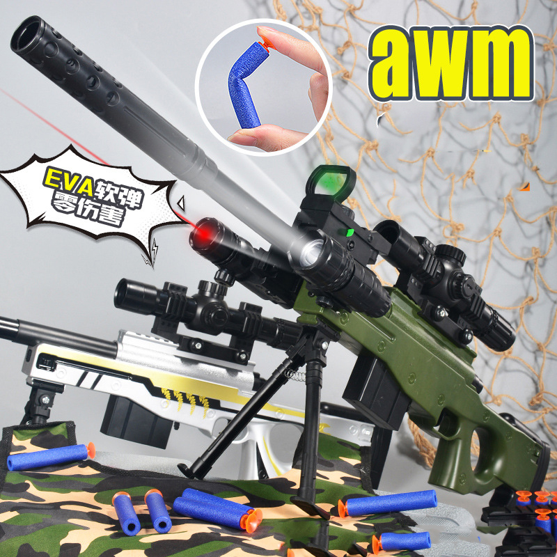 AWM Manual Single Shot Soft Bullet Toy Gun Sniper Rifle Replica For Adults Children Boys Birthday Gifts CS Fighting
AWM Manual Single Shot Soft Bullet Toy Gun Sniper Rifle Replica For Adults Children Boys Birthday Gifts CS Fighting
