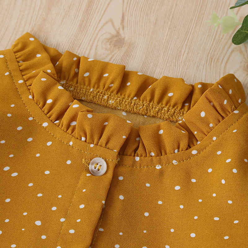 Baby Girl Cute Ruffled Polka Dot Princess Dress Girls Fashion Toddler Children Clothing 210515