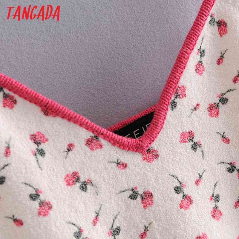 Women Floral Camis Crop Top Spaghetti Strap Sleeveless Backless Short Shirts Female Casual Tops 3H256 210416