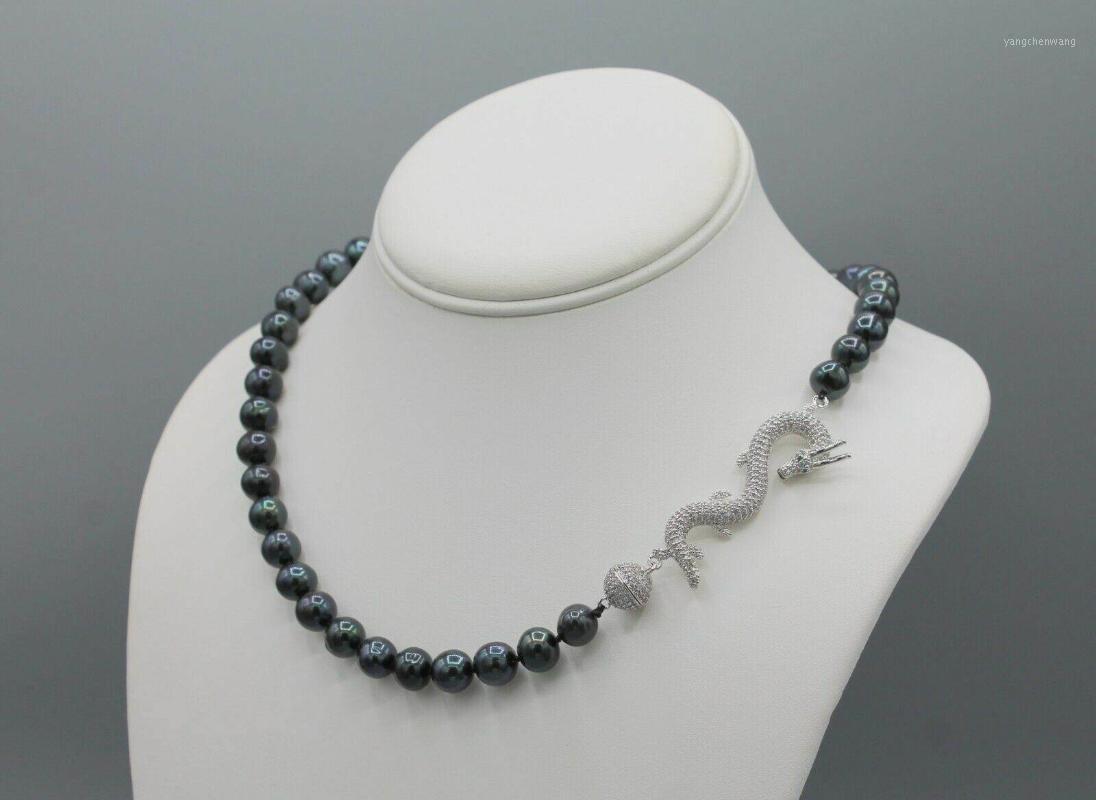 Chains Hand Knotted 8-9mm Black Freshwater Pearl Necklace 45cm Micro Inlay Zircon Dragon Magnetic Clasp Fashion Jewelry
Chains Hand Knotted 8-9mm Black Freshwater Pearl Necklace 45cm Micro Inlay Zircon Dragon Magnetic Clasp Fashion Jewelry