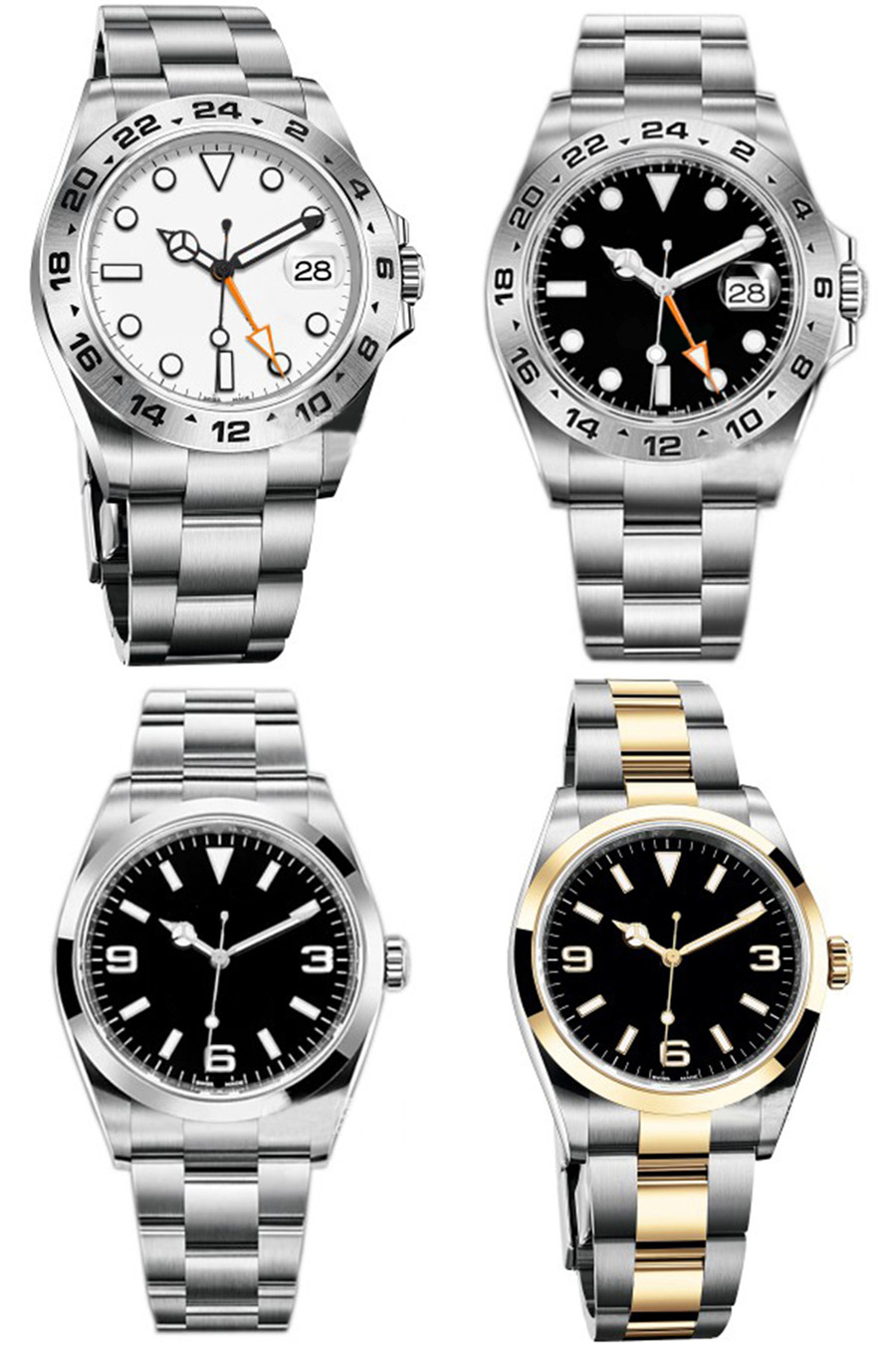 Fashion Classic Men Automatic Mechanical Watch Explorer Waterproof Stainless Steel Strap Blue Glass Mirror Silver White Black Gold Date Type With Box
Fashion Classic Men Automatic Mechanical Watch Explorer Waterproof Stainless Steel Strap Blue Glass Mirror Silver White Black Gold Date Type With Box