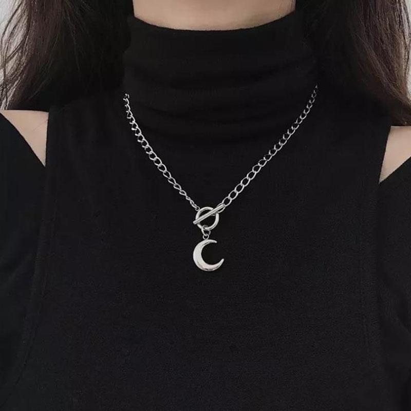 Pendant Necklaces Toggle Clasp For Women Collar Punk Sliver Color Chunky Chain Moon Necklace Christmas Gifts Fashion Jewelry, Silver
Pendant Necklaces Toggle Clasp For Women Collar Punk Sliver Color Chunky Chain Moon Necklace Christmas Gifts Fashion Jewelry, Silver