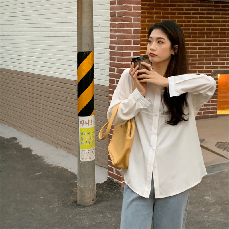 Korean Summer Loose Oversize Femme Chic All Match Solid Casual Tops Streetwear Fashion Gentle OL Shirts 210421