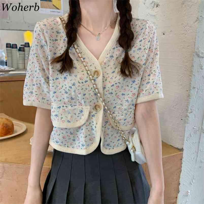 Summer Blouses Women Crop Tops Korean V Neck Loose Floral Short Puff Sleeve Shirts Fashion Temperament Outwear Jacket 210519, Green
Summer Blouses Women Crop Tops Korean V Neck Loose Floral Short Puff Sleeve Shirts Fashion Temperament Outwear Jacket 210519, Green