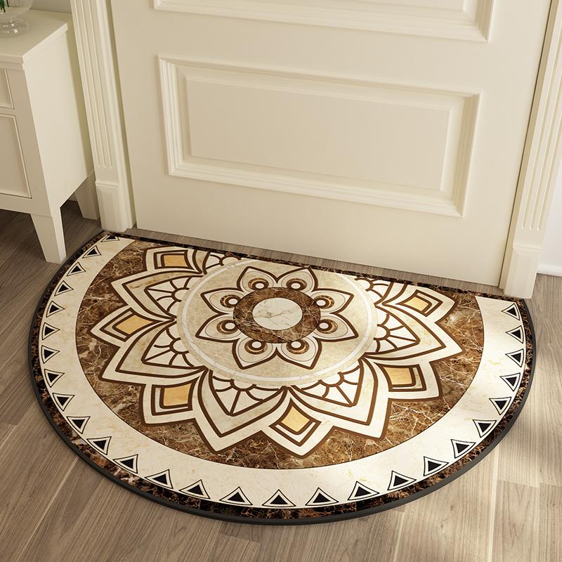 Entrance Doormat European Style Non-Slip Door Floor Mat For Indoor Half Round Home Welcome Bathroom Carpet Kitchen Area Rugs Carpets