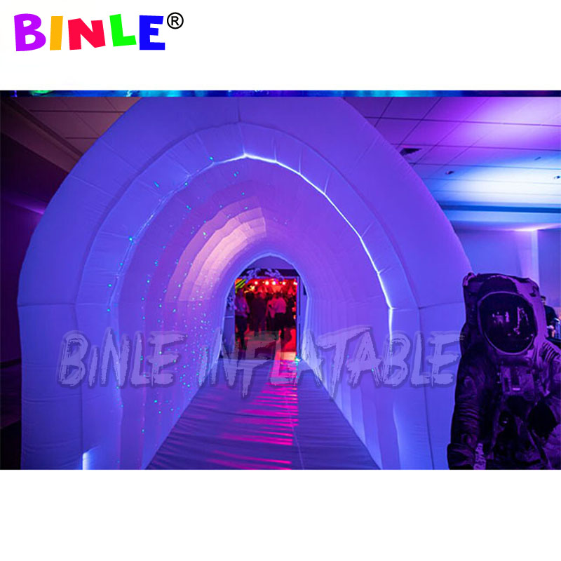 3m/6m outdoor promotional LED light inflatable tunnel tent,sport channel for wedding party event entrance
