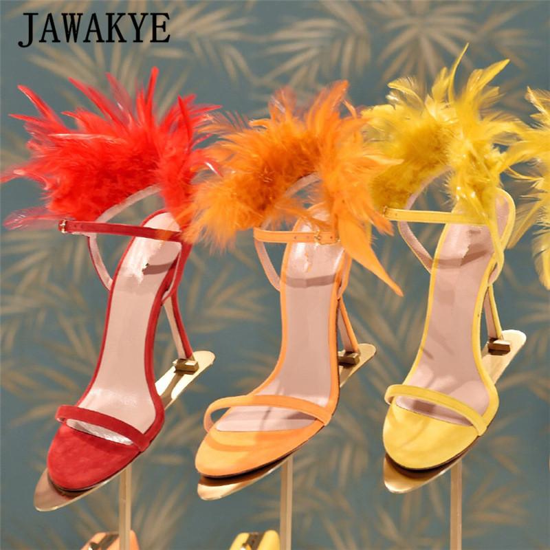 Feather Party Nightclub Shoes Women Open Toe One Strap Stilettos Gladiator Sandals Fur Genuine Leather High Heels Runway, Black
Feather Party Nightclub Shoes Women Open Toe One Strap Stilettos Gladiator Sandals Fur Genuine Leather High Heels Runway, Black