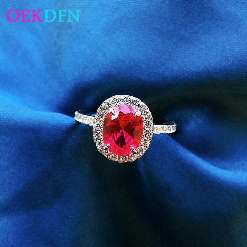 Cluster Rings OEKDFN 100% 925 Sterling Silver Oval Cut Ruby Gemstone Wedding Engagement Vintage Ring For Women Gift Bands Fine Jewelry, Golden;silver
Cluster Rings OEKDFN 100% 925 Sterling Silver Oval Cut Ruby Gemstone Wedding Engagement Vintage Ring For Women Gift Bands Fine Jewelry, Golden;silver