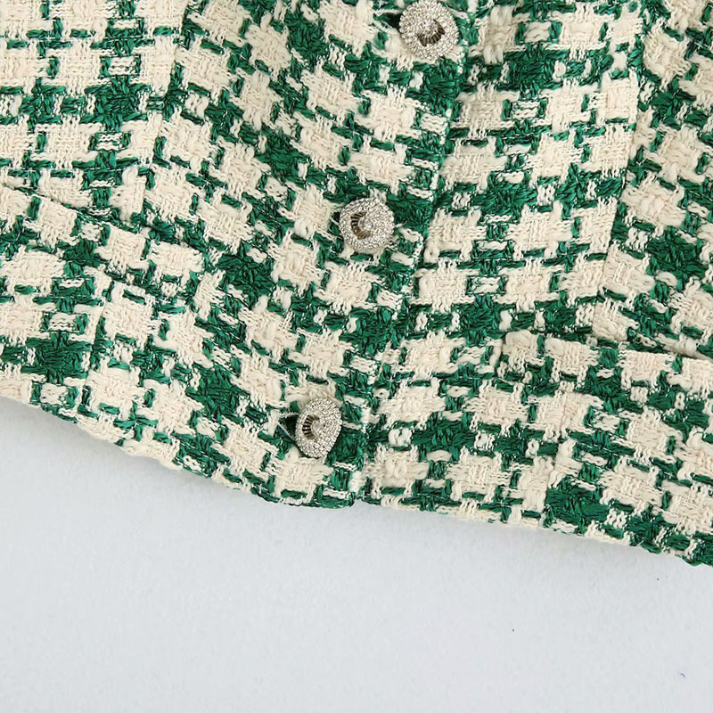 Fresh V-neck Sleeveless Jacket Vest Women's Simple Fashion Green with Buttons Chic Tops Female 210507