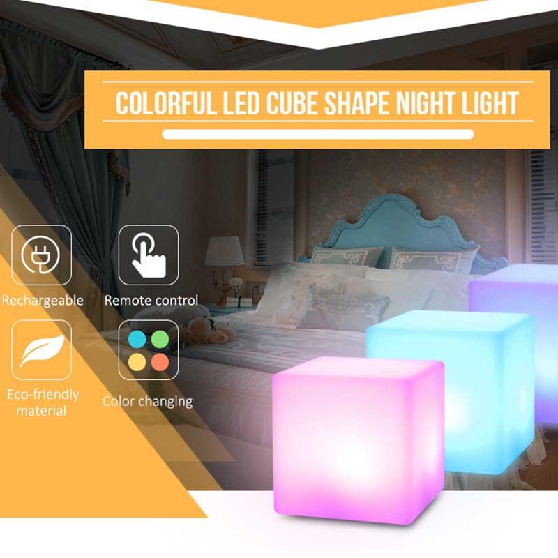 Waterproof LED Light Cube Seat Chair Rechargeable Lighting + Remote Control For Bar Home Decor High Quality Lawn Lamps
