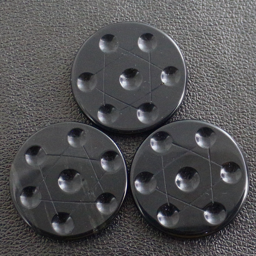 Natural Loose Gemstones Chakra Reiki Healing Stone Jewelry Heptagram 7 Stars Array Trinket 50mm Seven Star Disc Obsidian Geomantic Prop Mini Crystal O