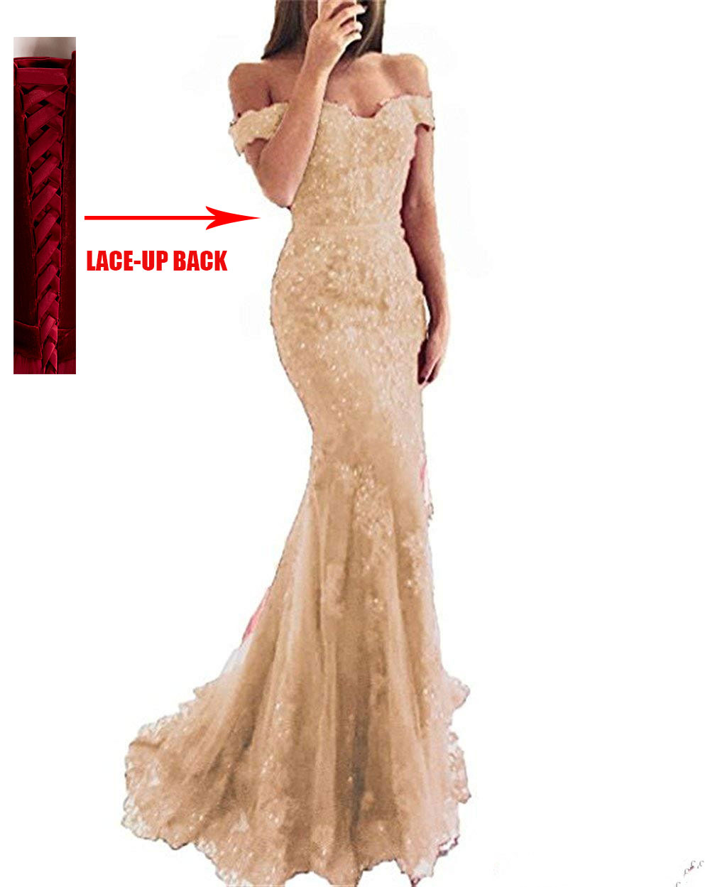 Robe femme Off the shoulder Long Dress Mermaid Evening Dress Lace Robe De Soiree longue Formal Dress abiye gece elbisesi green