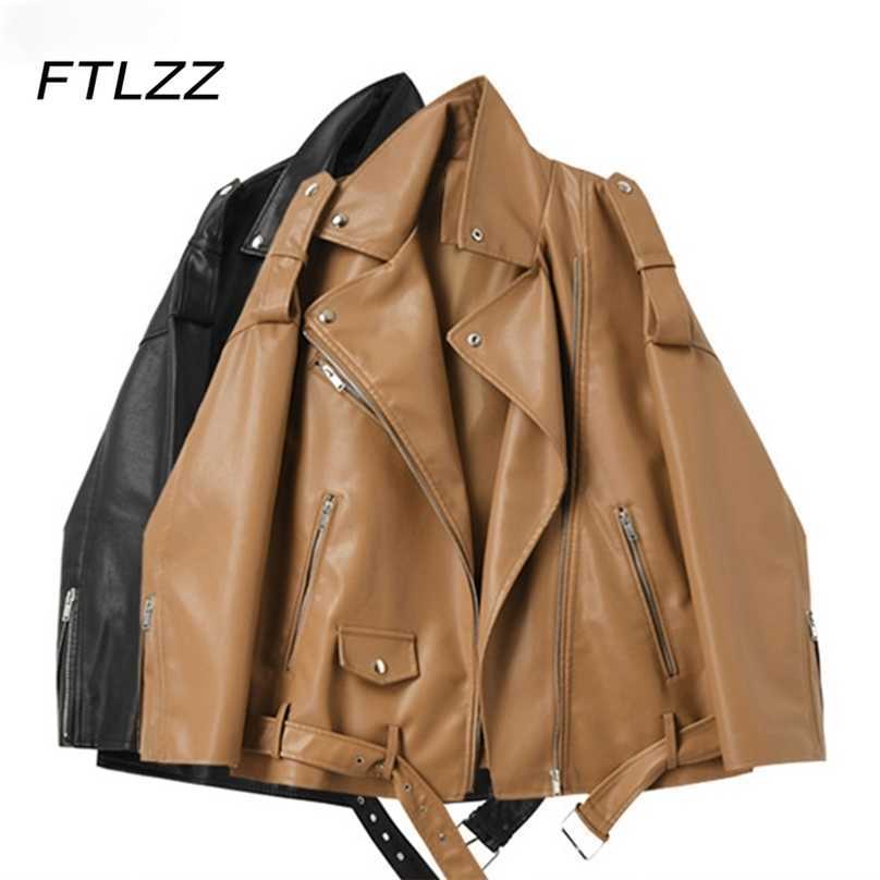 Woman Motorcycles Leather Jacket Fall Loose Drop Shoulder Brown Faux Coat Ladies Zipper with Belt Streetwear Outwear 210525, Beige
Woman Motorcycles Leather Jacket Fall Loose Drop Shoulder Brown Faux Coat Ladies Zipper with Belt Streetwear Outwear 210525, Beige