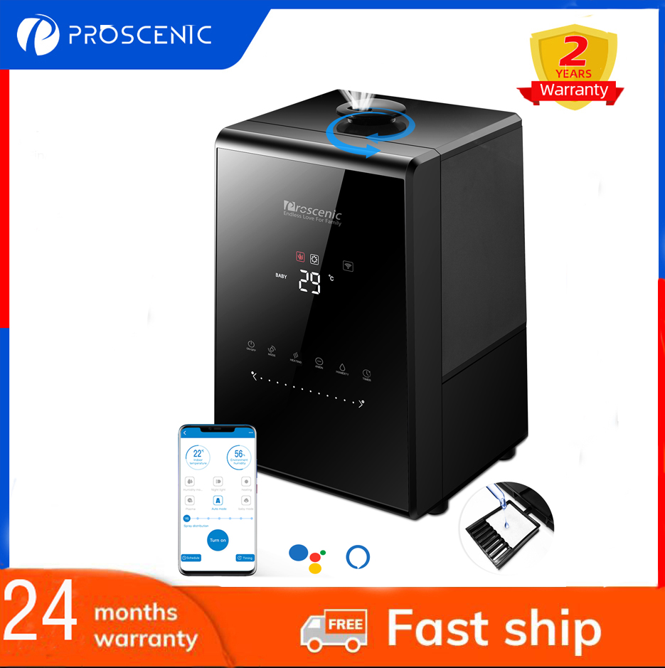 Proscenic 808C WLAN air humidifier Room humidifier with APP & Alexa control touchscreen 5.3L hot cold steam aroma diffuser
Proscenic 808C WLAN air humidifier Room humidifier with APP & Alexa control touchscreen 5.3L hot cold steam aroma diffuser