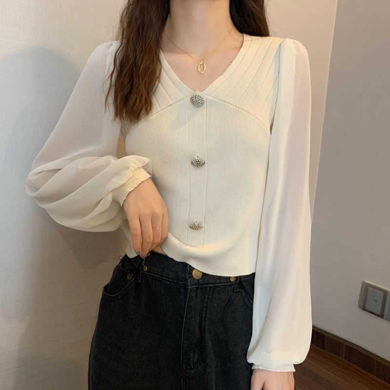 Pullover Women V-Neck Solid Patchwork Korean Sweater Fashion Short Tops Long Sleeve Kawaii Female Knitwear Autumn Woman 210604, White
Pullover Women V-Neck Solid Patchwork Korean Sweater Fashion Short Tops Long Sleeve Kawaii Female Knitwear Autumn Woman 210604, White