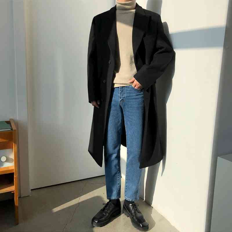 IEFB Men's Spring Blue Jeans Korean Loose Trend Ankle-length Straight Pants Trendy Slim Fit Leggings Trousers 9Y5900 210524