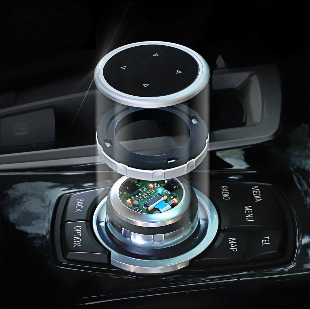 New Aluminum Multimedia Control Knob Button Cover Cap For BMW 1 2 4 3 5 Series X1 X3 X5 X6 GT iDrive F30 E90 E92 E60 E61 Car Styling