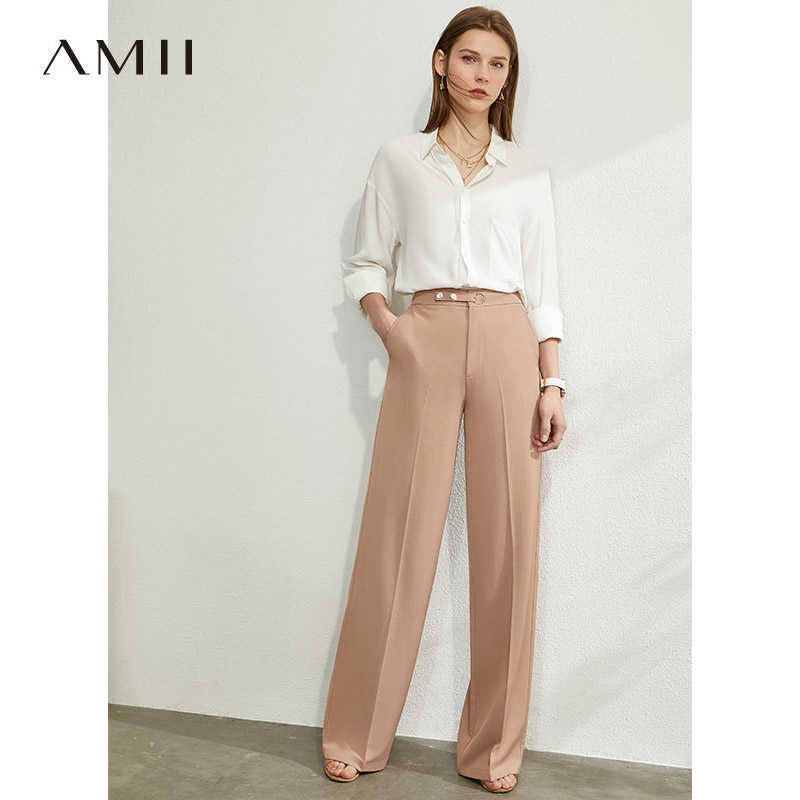 Minimalism Spring Summer Solid High Waist Wide Leg Women's Pant Women Loose Fashion Causal Long Pants 12040239 210527
