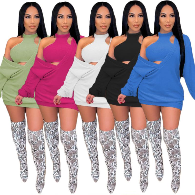 Casual Dresses Zoctuo Party Wear For Women Halter Long Sleeve Dress With Vest Two Piece Sets Chic Fashion Solid Womens Clothing Outfit, Black
Casual Dresses Zoctuo Party Wear For Women Halter Long Sleeve Dress With Vest Two Piece Sets Chic Fashion Solid Womens Clothing Outfit, Black