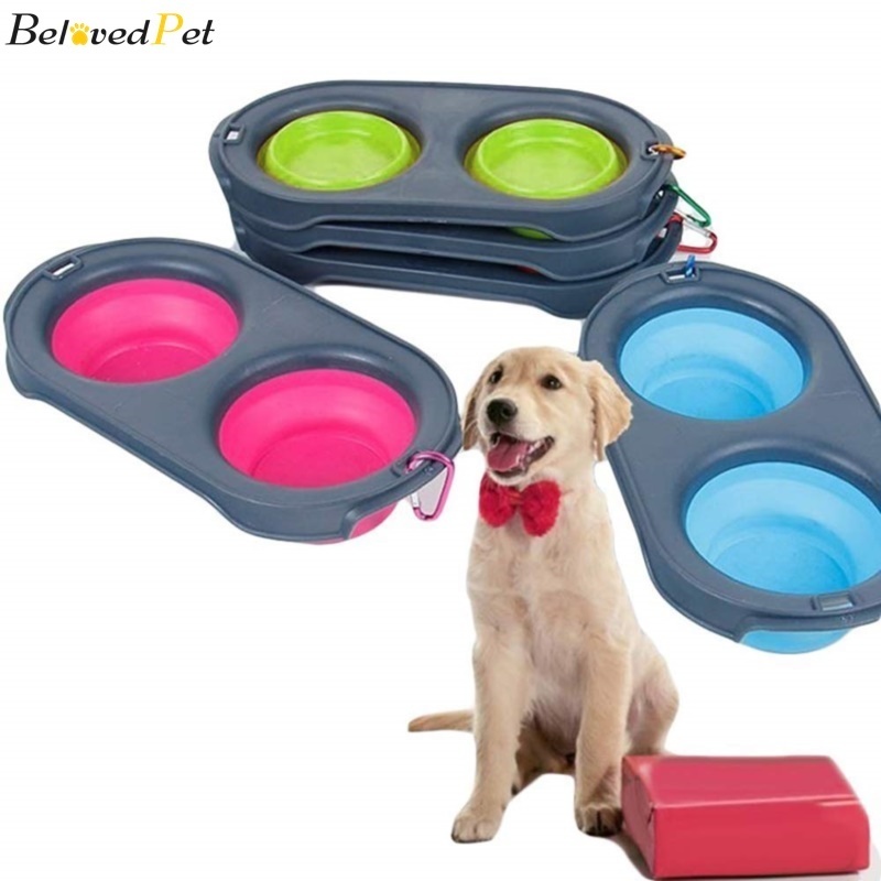 Silicone Foldable Dog Bowls Puppy Food Feeder Outdoor Travel Portable Bowls Water Drinking Cup Food Container Pet Cat Dispenser