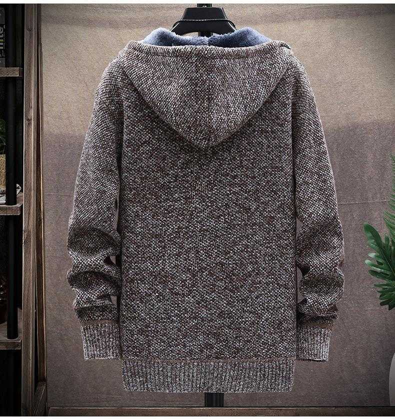 ZITY Sweater Cardigan Men's Autumn Hooded Zipper Fleece Coats Man Fashion Casual Solid Jumpers Fleece Jackets Slim Fit M-3XL 211008