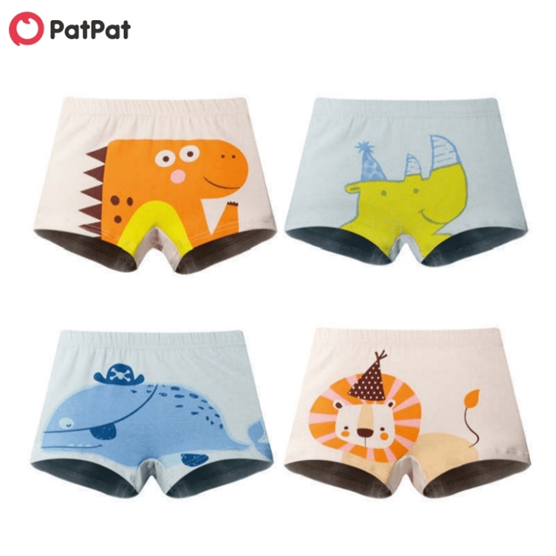 4-Pack Baby / Toddler Boy Animal Print Underpants 210528