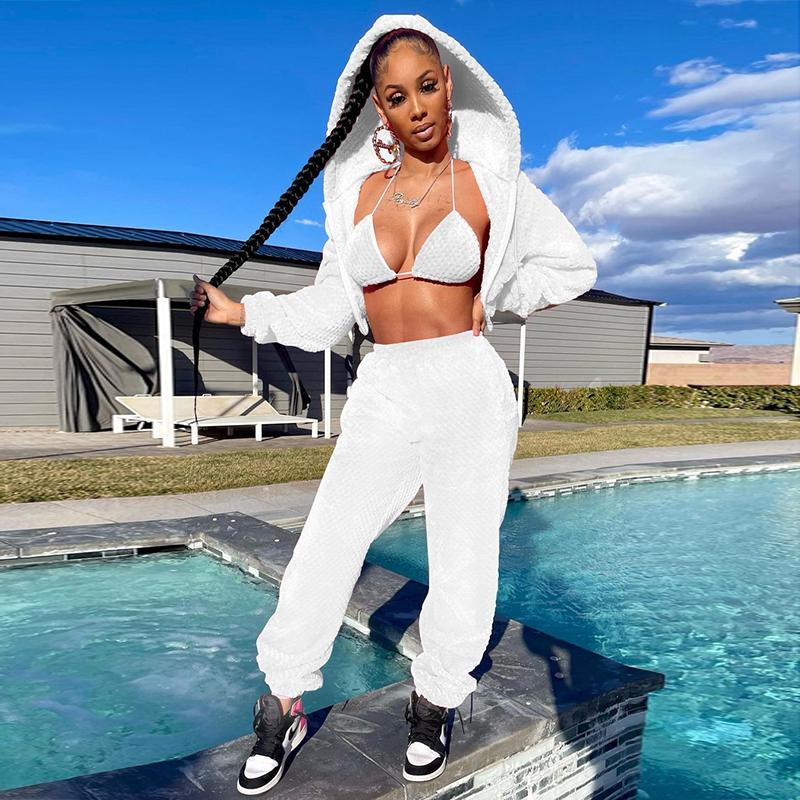 Women' Two Piece Pants Winter Plush 3 Set Halter Crop Top Hoodies Women Zipper Coat Sweatpants Y2k Clothing Sexy Club Matching Outfits, White
Women' Two Piece Pants Winter Plush 3 Set Halter Crop Top Hoodies Women Zipper Coat Sweatpants Y2k Clothing Sexy Club Matching Outfits, White