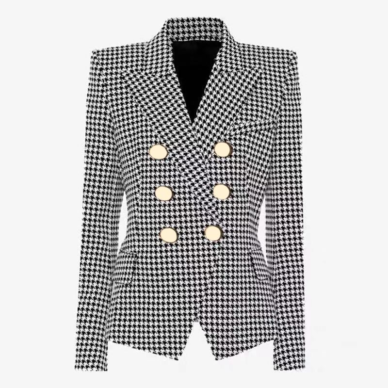 Fashion Blazers Womens Coat Famous Suits Black Houndstooth Blazer Ladies Coats Jackets Women Clothes Size S-2XL, Black+white
Fashion Blazers Womens Coat Famous Suits Black Houndstooth Blazer Ladies Coats Jackets Women Clothes Size S-2XL, Black+white