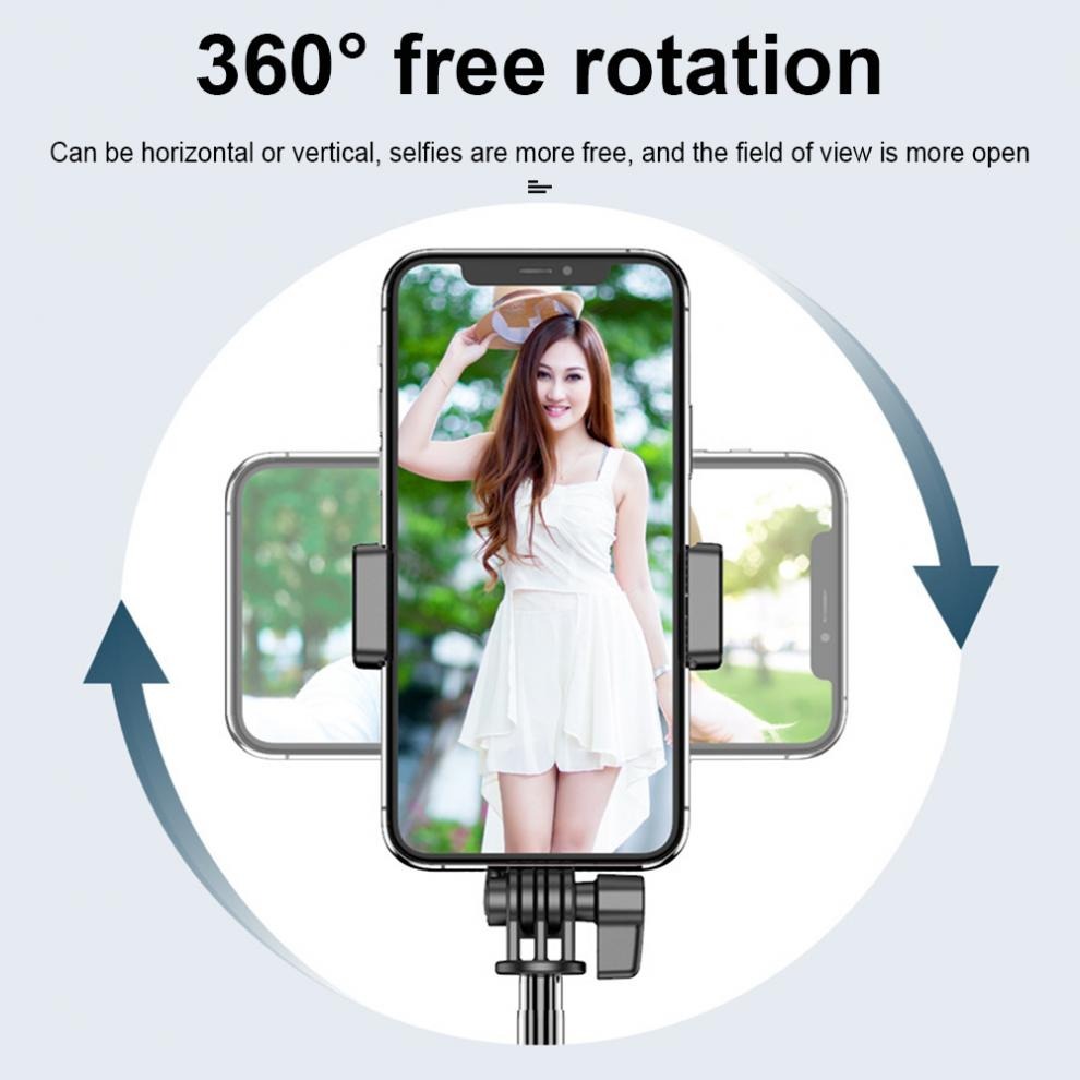 J861 Wireless Selfie Stick Tripod Dimmable Selfie Ring Fill Light Fill Lamp Foldable Fit for Smartphones