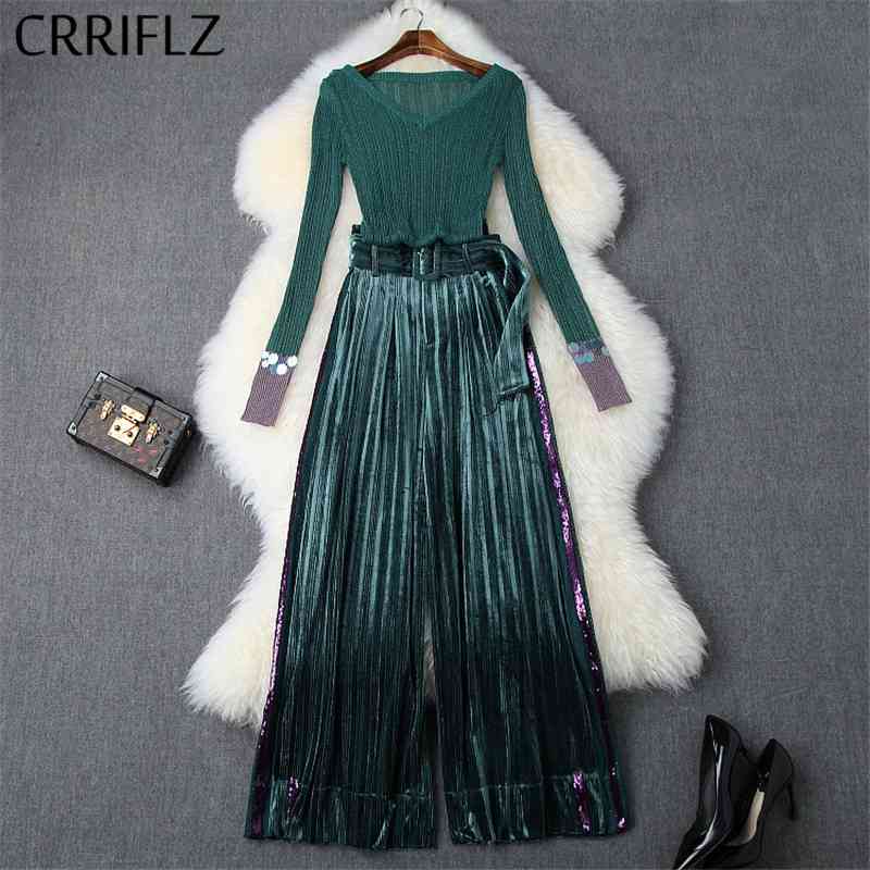 Winter Women Set Full Sleeve Sequins Pullover Velvet Wide-leg Pants Side 2 Piece Elegant Black Patry 210520, Green
Winter Women Set Full Sleeve Sequins Pullover Velvet Wide-leg Pants Side 2 Piece Elegant Black Patry 210520, Green