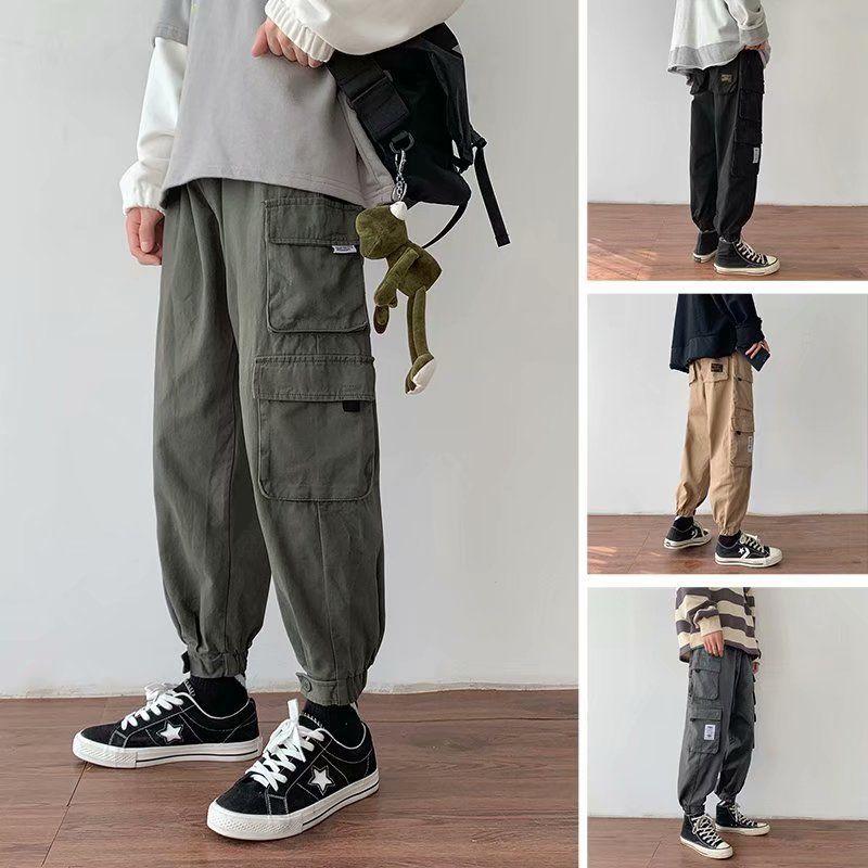 Overalls Men's Loose And Trendy Korean Autumn Winter Ins Multi Pocket Fashion Corset Pants Casual Versatile