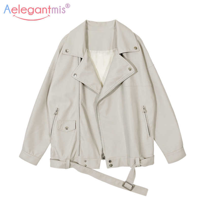 Aelegantmis Black Loose Casual Women Pu Leather Jacket Soft Faux Moto Biker Ladies Street Outerwear Basic Coat 210607, Beige
Aelegantmis Black Loose Casual Women Pu Leather Jacket Soft Faux Moto Biker Ladies Street Outerwear Basic Coat 210607, Beige
