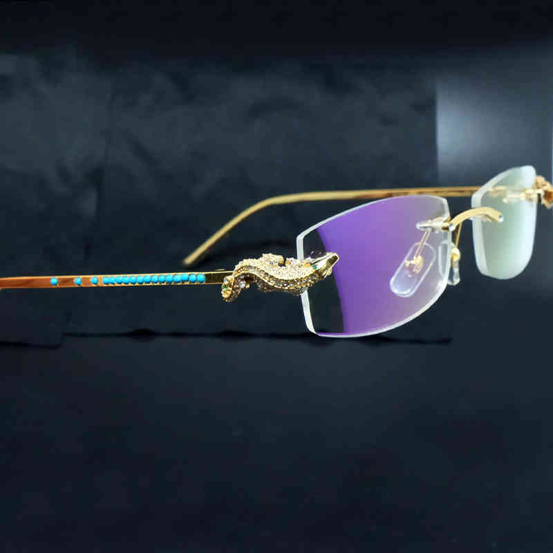 Luxury brand designer golden crocodile Rhinestone frames diamond carter optical rimless frame Eyewear clear eyeglasses
Luxury brand designer golden crocodile Rhinestone frames diamond carter optical rimless frame Eyewear clear eyeglasses