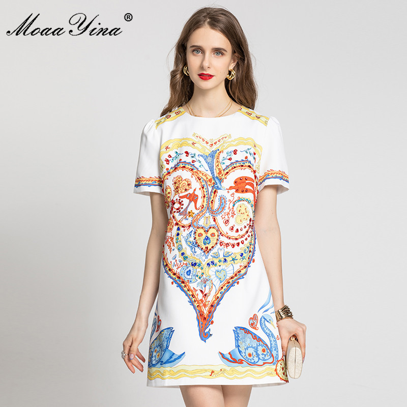 Fashion Runway Designer Summer Short Dress Women's O-neck sleeve Beading Printed Vintage Elegant Party Mini 210524, White
Fashion Runway Designer Summer Short Dress Women's O-neck sleeve Beading Printed Vintage Elegant Party Mini 210524, White
