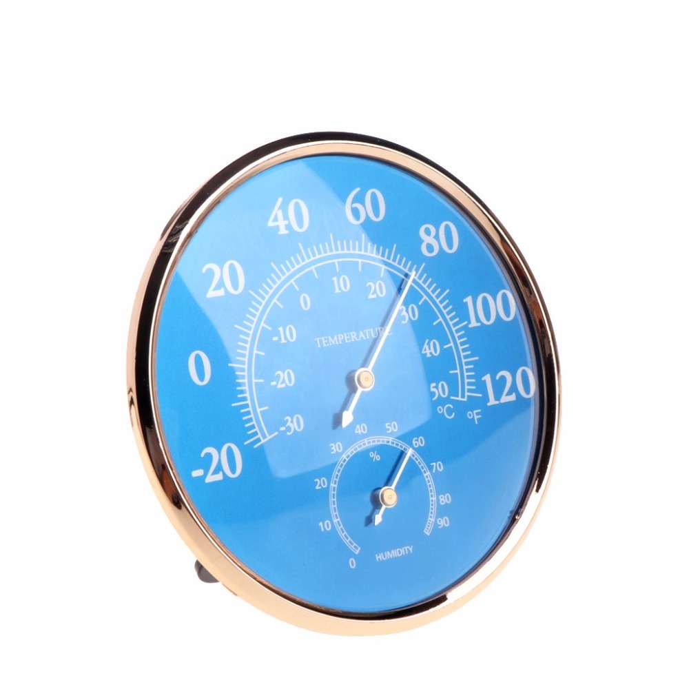 Dial Thermometer Size Round Thermometer Hygrometer Temperature Humidity Monitor Meter Gauge Blue